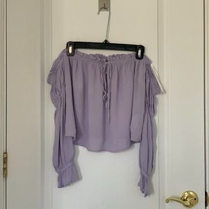 Pastel Lilac Off The Shoulder Top
